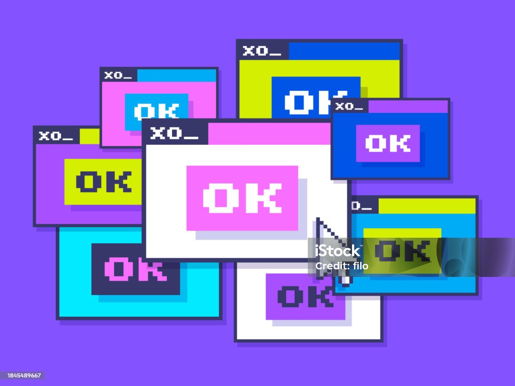 Retro Computer Windows Operating System Folder Interface Stock ...