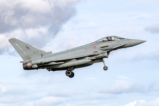 Italian Air Force Eurofighter F-2000A Typhoon from 132 Gruppo CBR Istrana arriving at Leeuwarden Air Base, The Netherlands - March 30, 2022