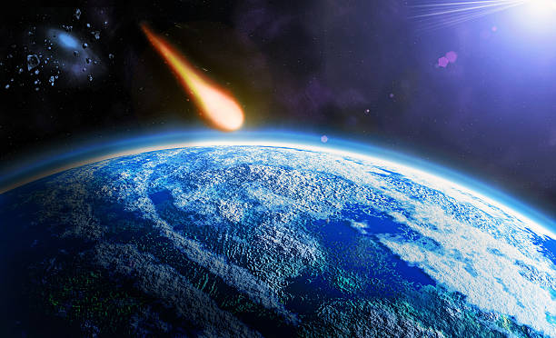 астероид - judgement day exploding asteroid earth стоковые фото и изображения