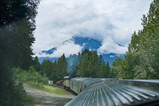 istock travel by train, in front of mountain 1845598243
