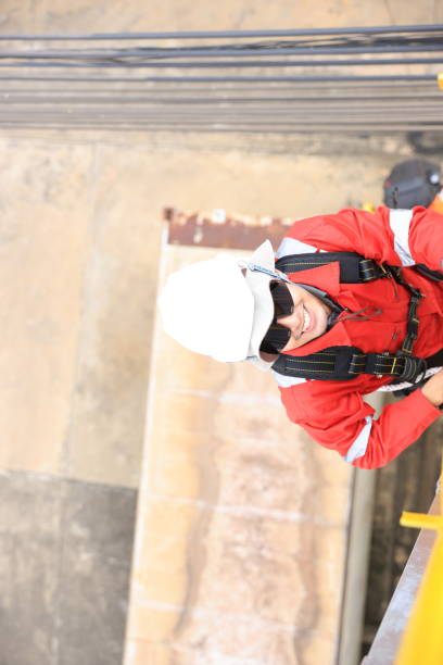 istock Engineer or Technician climbing on the staircase to working 1845612903