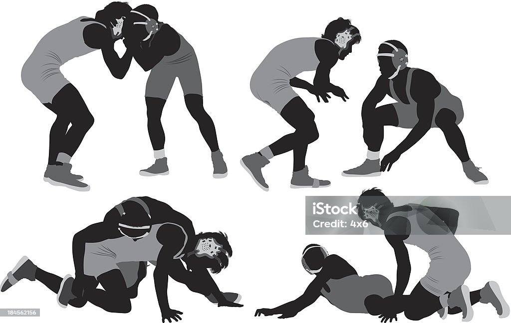 Silhouette of wrestlers in action Silhouette of wrestlers in actionhttp://www.twodozendesign.info/i/1.png Wrestling stock vector