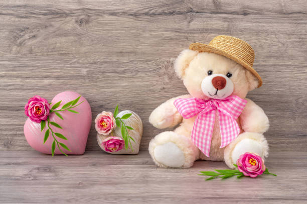 Teddy bear wearing Santa hat