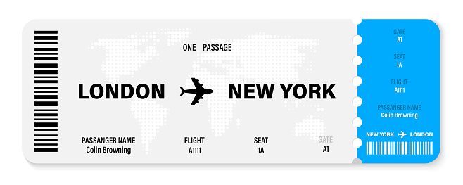 Flybillett Layout Plane Ticket Template Realistic Plane Ticket Design Airline Boarding ...