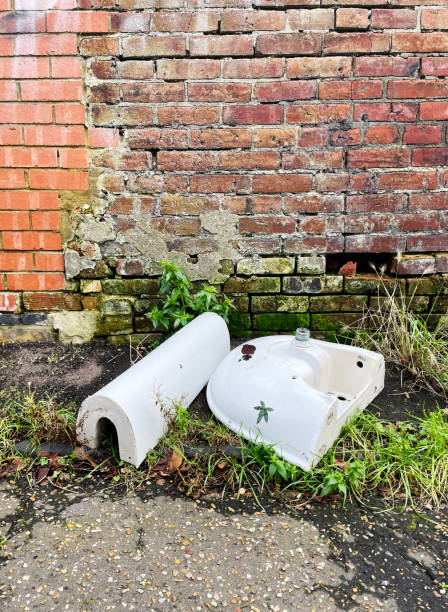 Broken sink in an alley