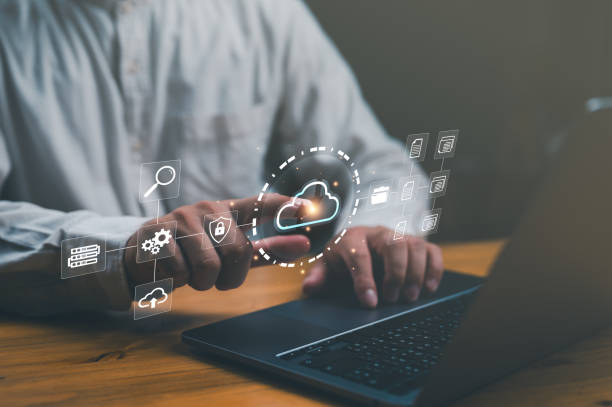 istock Human Hand touch on clouds Global Internet connection. Business global internet connection application technology and digital marketing, Financial and banking, Digital link tech, big data. 1845718439