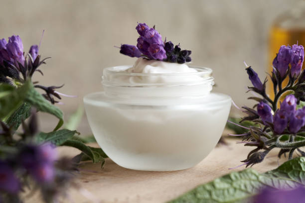 istock A jar comfrey root ointment with blooming Symphytum plant 1845723126