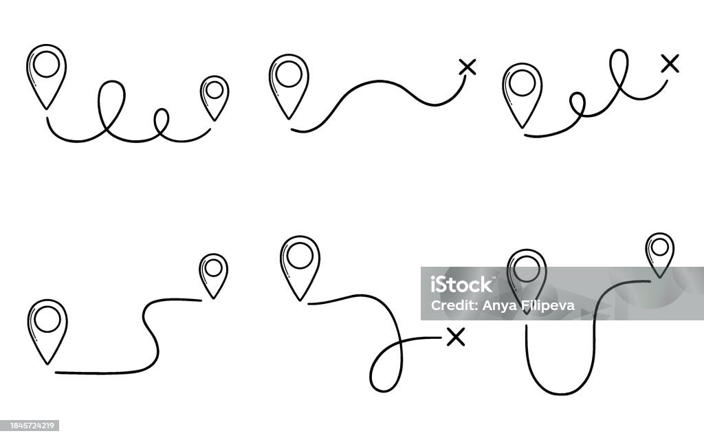 Distance Doodle Web Stock Illustration - Download Image Now - Arrow Symbol, Collection ...