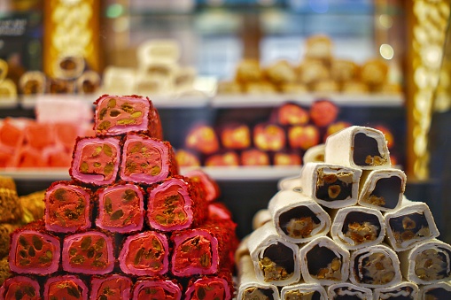Oriental sweets in a candy store