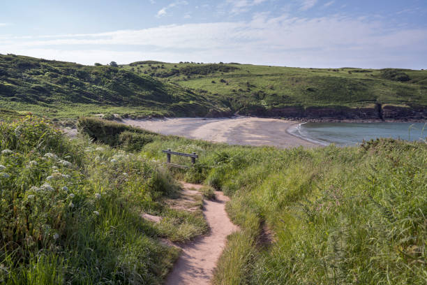istock Cliff walk down to Manorbier Beach in South Wales 1845783365
