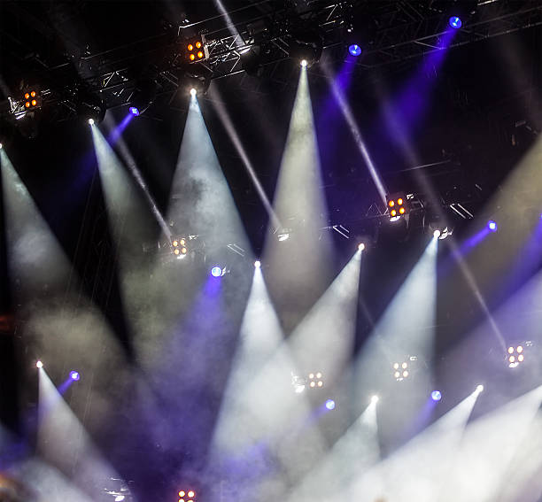 istock cheering crowd in front of bright stage lights 184585503