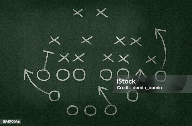 American Footballstrategie Zeichnung Auf Tafel Vignette Hinzugefügt Stockfoto und mehr Bilder von Amerikanischer Football