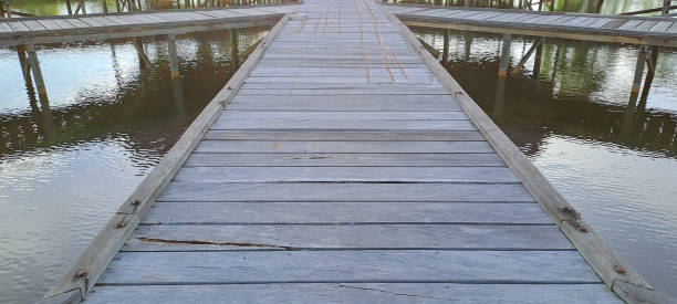 istock Rustic wooden bridge over a pond 1845920808