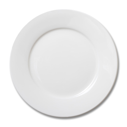 Empty plate on white.