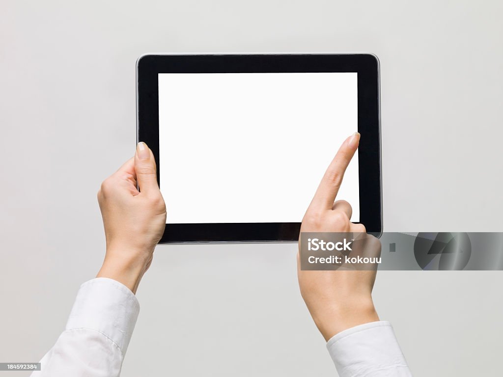 Работа с цифровой планшет - Стоковые фото Белый роялти-фри