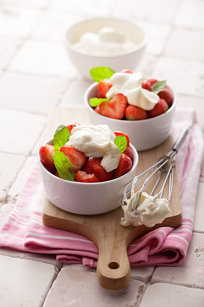 istock Desserts: Strawberries and Cream Still Life 184592770