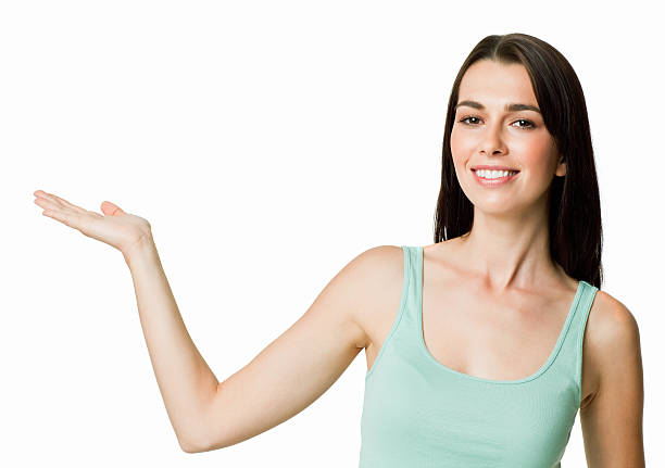 istock Woman Presenting to the Side - Isolated 184592808