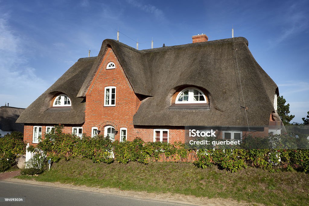 Cottage mit Strohdach Stroh auf dem Dach - Lizenzfrei Insel Sylt Stock-Foto