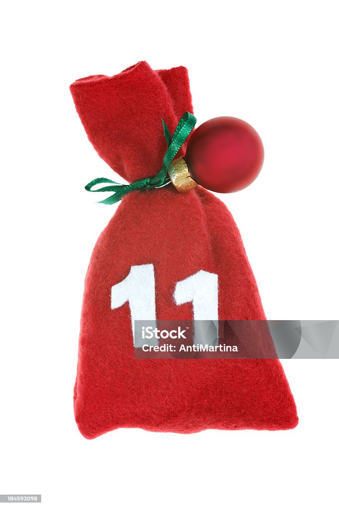 red Christmas Tasche für advent Kalender, isoliert auf weiss - Lizenzfrei Advent Stock-Foto