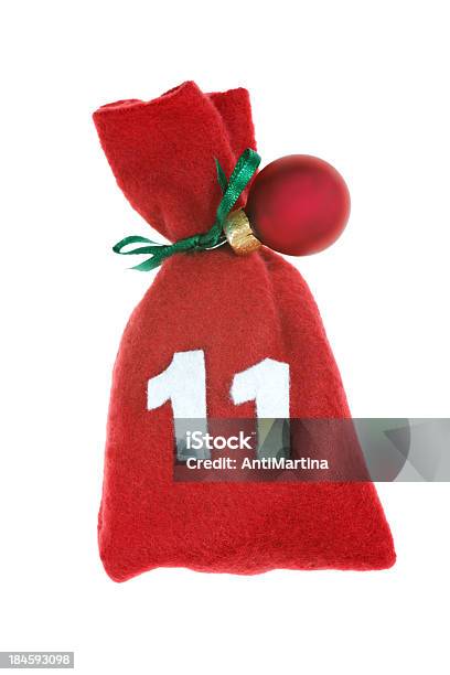 Red Christmas Tasche Für Advent Kalender Isoliert Auf Weiss Stockfoto und mehr Bilder von Advent