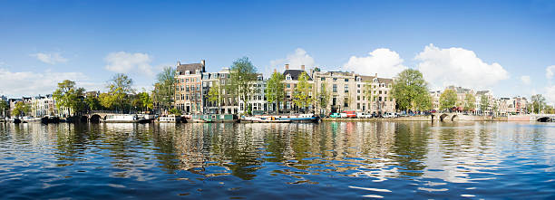 istock Scenic waterfront view of Amsterdam Canal. 184593248