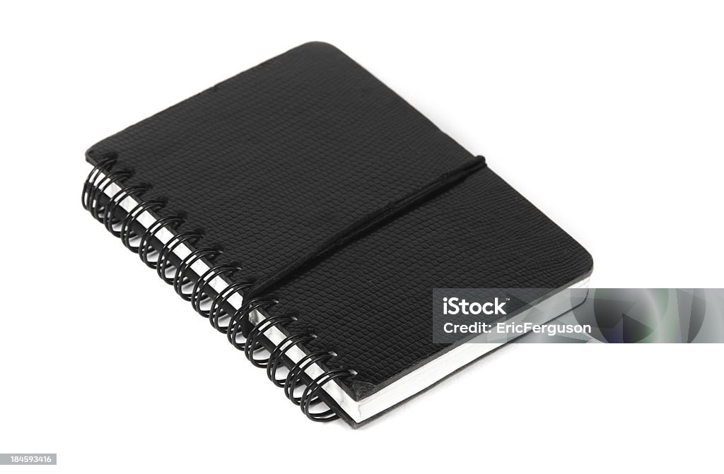 Black Notebook Isolado no branco de cima - Foto de stock de Agenda royalty-free