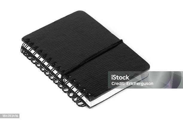 Foto de Black Notebook Isolado No Branco De Cima e mais fotos de stock de Agenda - Agenda, Bloco Espiral, Branco