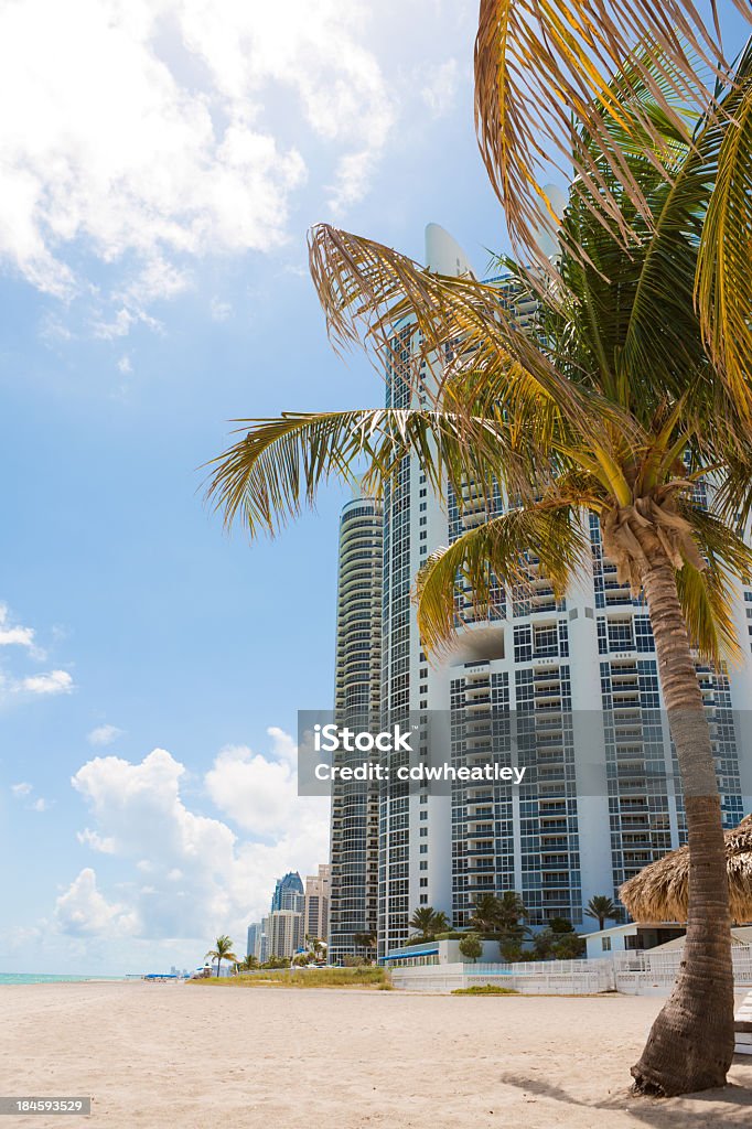 高層ビルの眺め、ビーチで、マイアミ、フロリダ州 - Sunny Isles Beach - Floridaのロイヤリティフリーストックフォト