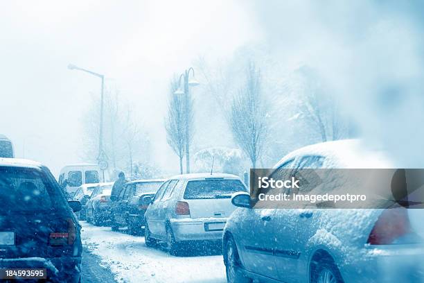 Traffic Stock Photo - Download Image Now - Snow, Stuck, Car