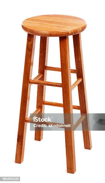 Bar Stool On White Stock Photo - Download Image Now - White Background, Bar stool, Chair