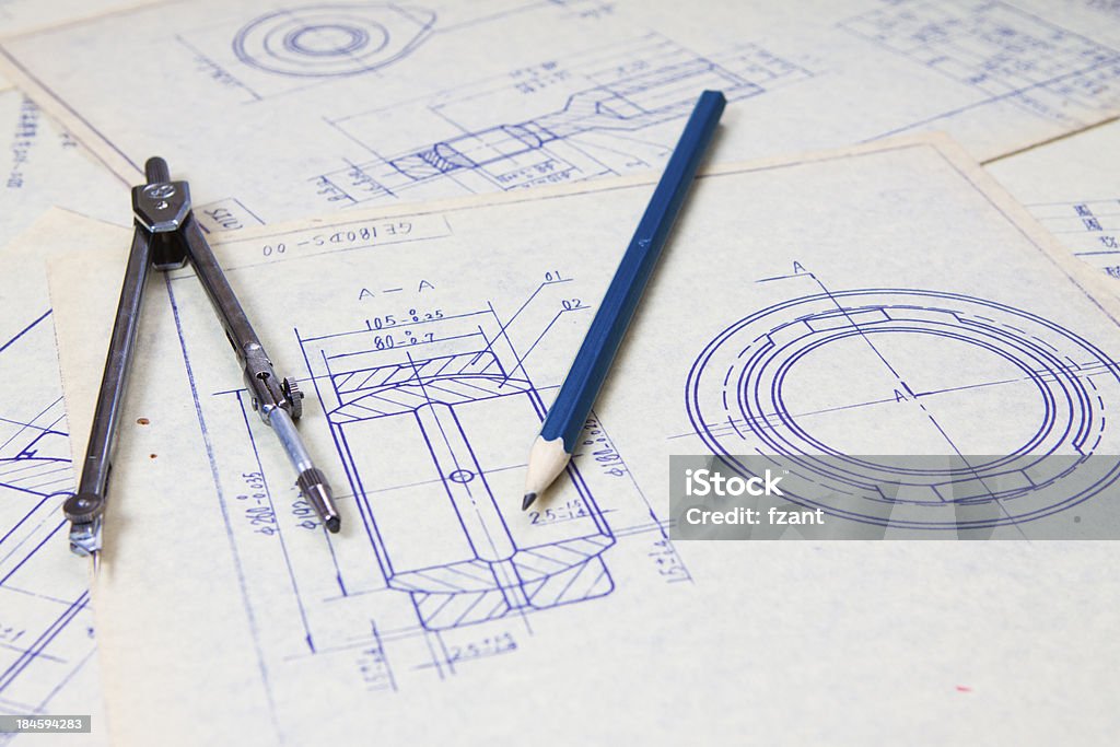 Mécanique dessin de détail et d'outils de design - Photo de Calculette libre de droits
