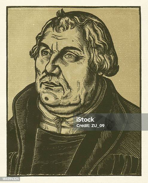 Martin Luther Moderne Holzschnitt Von Cranach Stock Vektor Art und mehr Bilder von Asiatischer Holzschnitt - Asiatischer Holzschnitt, Christentum, Deutsche Kultur