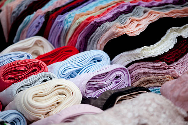 istock Bolts of Fabric at a Material Store 184594680