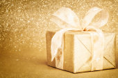 Golden Christmas Gift Box