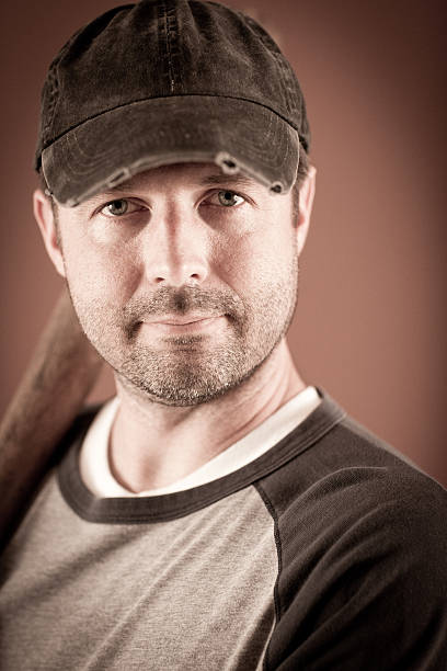 istock Vintage Baseball Player in Batting Stance with Bat 184594900