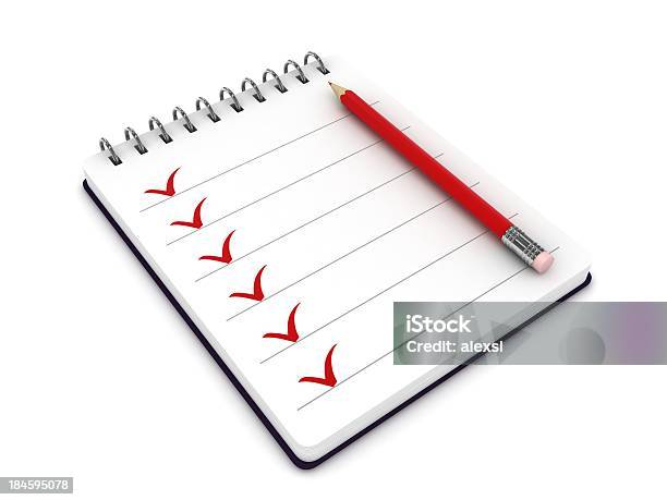 Notepad Lista De Verificação - Fotografias de stock e mais imagens de Autorização - Autorização, Caderno de notas, Caixa de Verificação