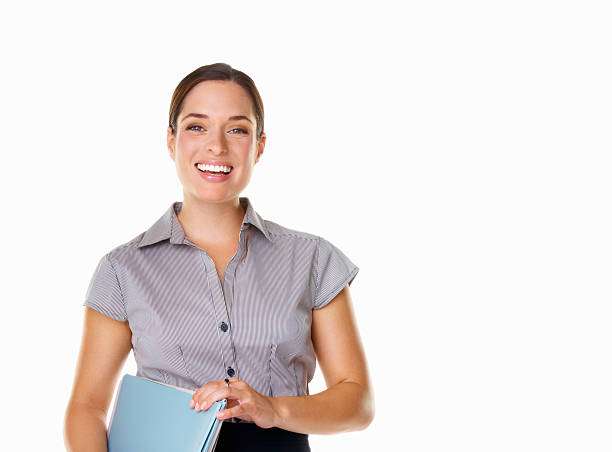 istock Charming business woman smiling 184595377