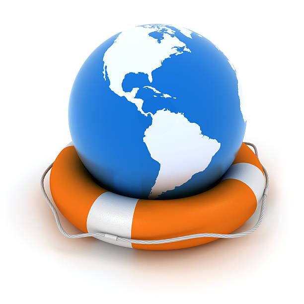 istock Earth in lifebuoy 184595511