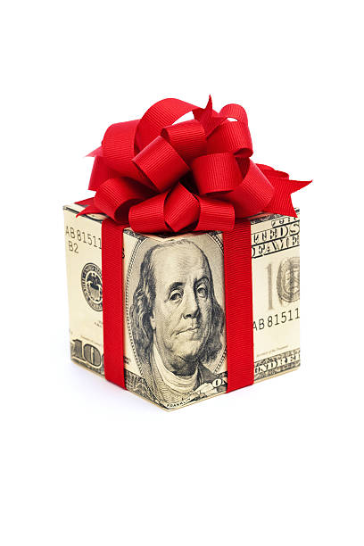 istock One Hundred Dollar Bill Money Gift Box on White Background 184595532