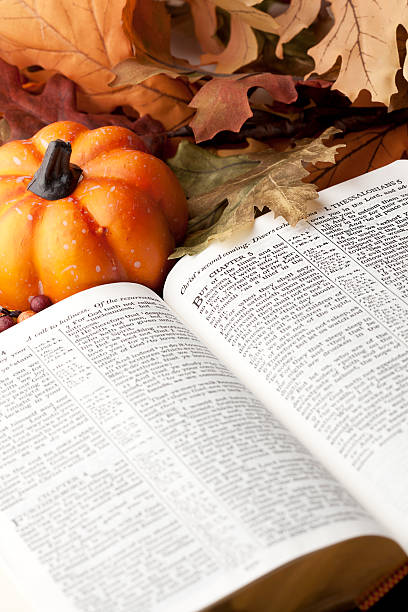istock Thanksgiving Bible Passage and Fall Decorations 184595579