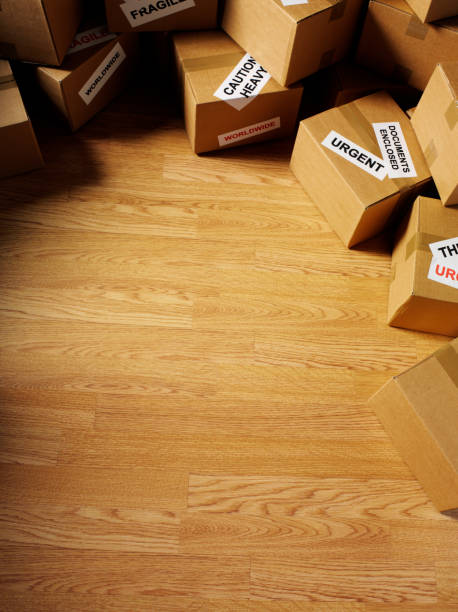 istock Wooden Floor and Boxes 184595725