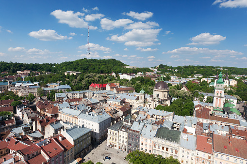 Lviv panoramic view from town hall