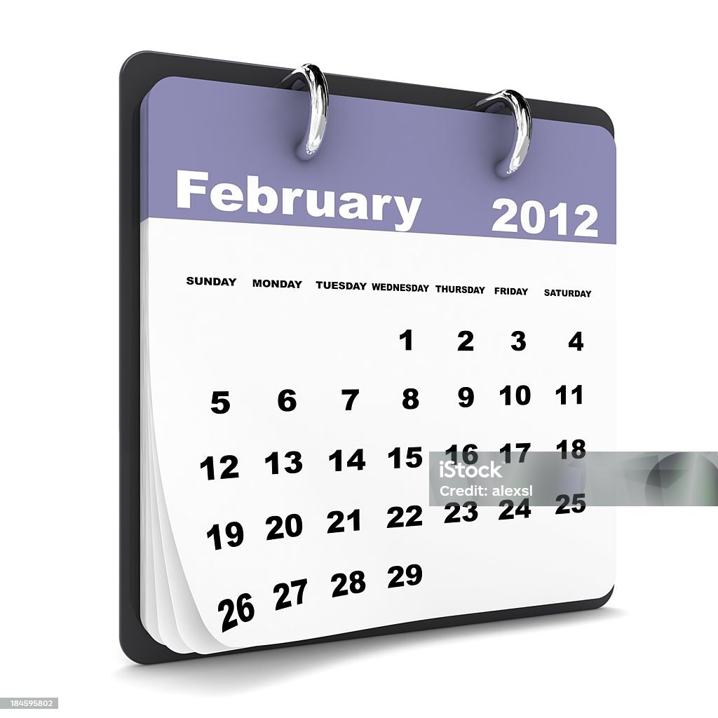 Calendario febbraio 2012 - Foto stock royalty-free di 2012