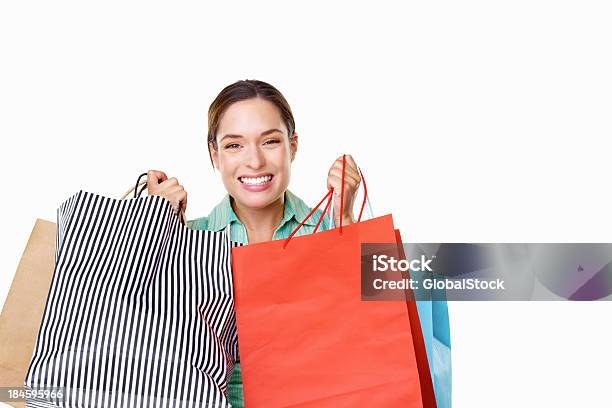 Woman With Shopping Bags Foto de stock y más banco de imágenes de Ir de compras - Ir de compras, Recortable, Venta al por menor