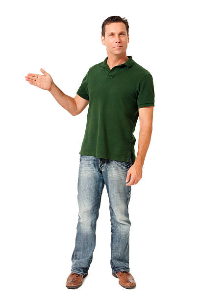 Causal Businessman Gesturing Showing Isolated on White Background