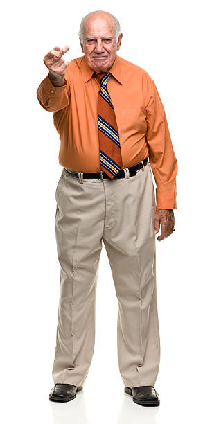 istock Senior Man Gives Middle Finger 184596586