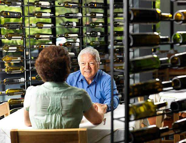 istock Senior couple at a restaurant 184596738