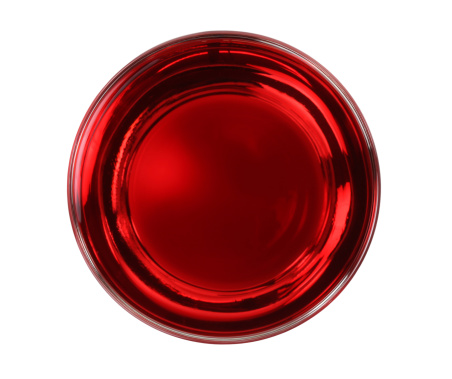 cranberry juice glass top isolated