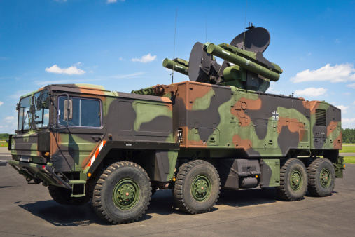 The Roland 2 - 8x8 all-terrain truck with  short-range surface-to-air missile. The Roland - Franco-German mobile short-range surface-to-air missile (SAM) system. The Roland was also purchased by the U.S. Army as one of very few foreign SAM systems