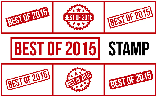 Red Best of 2015 Rubber Stamp Set Vector